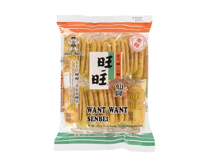 Want Want Big Shelly Senbei Rice Crackers, Original - 92.0 G