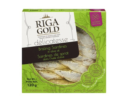 Riga gold Dà©licatesse Brisling Sardines In Olive Oil - 120.0 G
