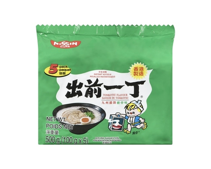 Nissin Instant Noodle With Soup Base Demae Ramen Artificial Pork Flavour - 500.0 G