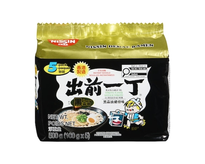 Nissin Instant Noodle With Soup Base Demae Ramen Black Garlic Oil And Artificial Pork Flavour - 500.0 G