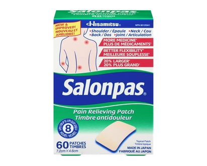 SalonPas Pain Relieving Patch 7.2cm X 4.6cm - 60.0 EA