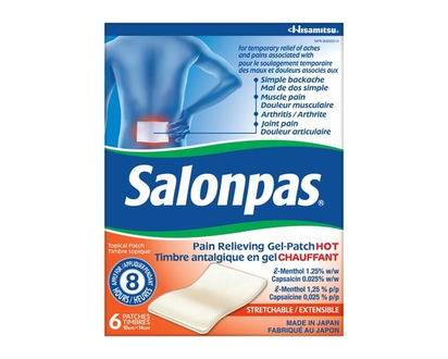 SalonPas Pain Relieving Gel-Patch Hot 6 Patches - 6.0 EA