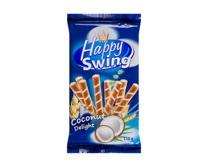 Happy Swing Coconut Delight Wafer Rolls with Coconut Flavoured Filling - 150.0 G