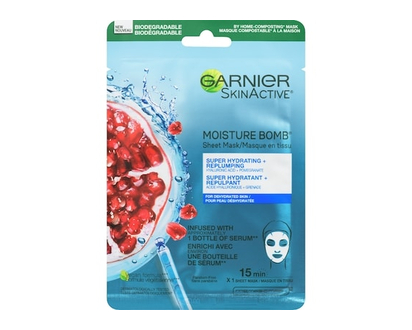 Garnier SkinActive Moisture Bomb Le masque super hydratant, acide hyaluronique + grenade - 32 G