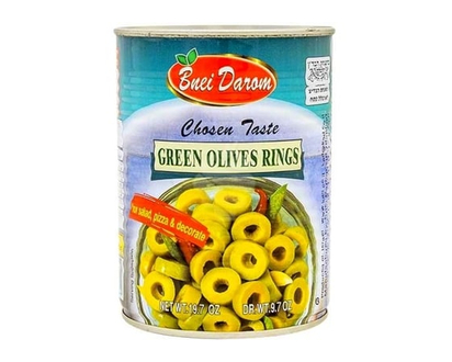 Bnei Darom Green Olives, Rings - 560.0 G
