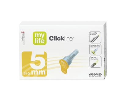 mylife Diabetescare Clickfine Pen Needle 5mm 31G - 100 EA