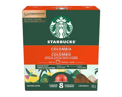 Starbucks Single Origin Coffee Colombia For Nespresso Vertuo - 100.0 G
