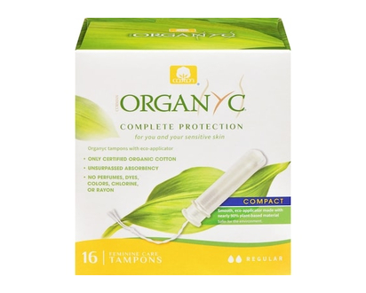 Organyc Compact Eco-Applicator Tampon, Regular - 16.0 EA