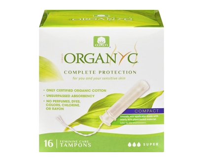 Organyc Compact Eco-Applicator Tampon, Super - 16.0 EA