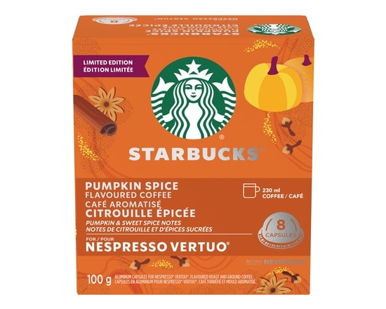 Starbucks Pumpkin Spice for NESPRESSO VERTUO, Coffee - 100.0 G