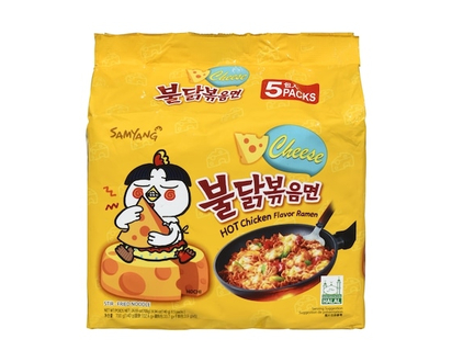 Samyang Buldak Stir-Fried Ramen Cheese Artificial Spicy Chicken Flavor - 700.0 G