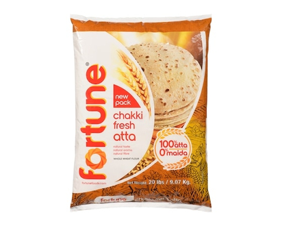 Fortune Whole Wheat Flour Chakki Fresh Atta - 9.07 KG