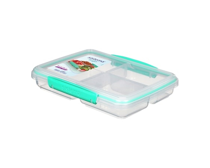 Sistema To Go Multi Split Meal & Food Container with Dividers & Clips, Minty Teal - 1.0 EA