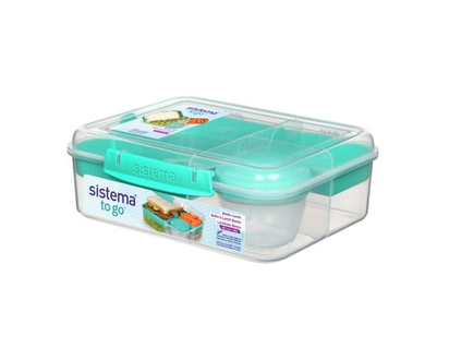 Sistema Bento Box TO GO, Lunch Box with Yoghurt/Fruit Pot BPA-Free, Assorted Colours (Varies by Pack) - 1.0 EA