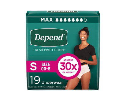 Depend Fresh Protection Adult Incontinence Underwear for Women - Maximum - Small/19 Count