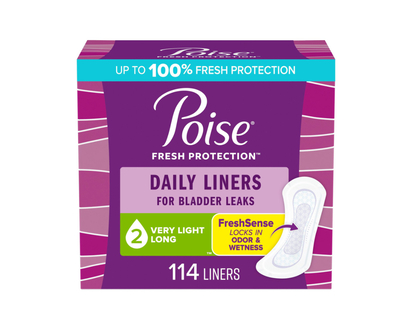 Poise Daily Incontinence Panty Liners - Very Light Absorbency - Long - 114 Count