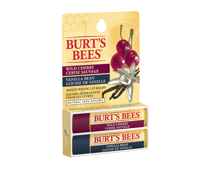 Burt's Bees Moisturizing Lip Balm - Wild Cherry/Vanilla Bean - 2 x 4.25g