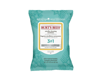 Burt's Bees 3-in-1 Micellar Cleansing Towelettes - White Cyprus Oil - 30s