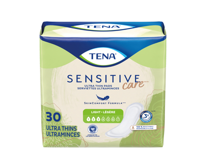 TENA Sensitive Care Ultra Thin Incontinence Pads - Light/Regular - 30s