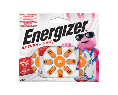 Energizer EZ Turn & Lock Size 13 Hearing Aid Batteries - 24 Pack - AZ13DP-24
