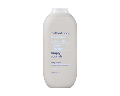 Method Simply Nourish Body Wash - Coconut Rice Milk Shea Butter - 532ml