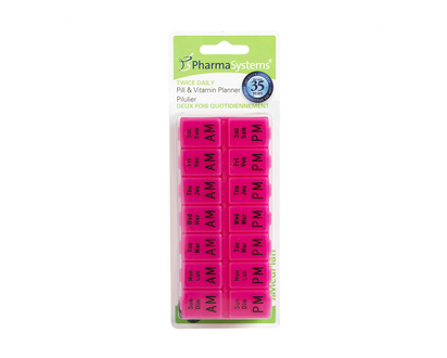PharmaSystems uMedPlan Twice Daily Pill & Vitamin Planner - PS285