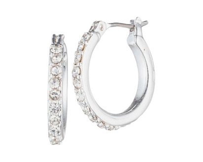 Anne Klein Small Click Hoop Earrings - Silver