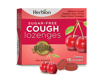 Herbion Naturals Sugar-Free Cough Lozenges - Natural Cherry Flavour - 18s