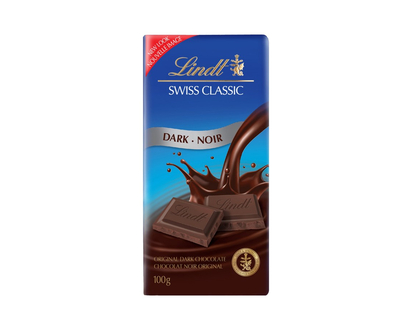 Lindt Swiss Classic Dark Chocolate Bar - 100g