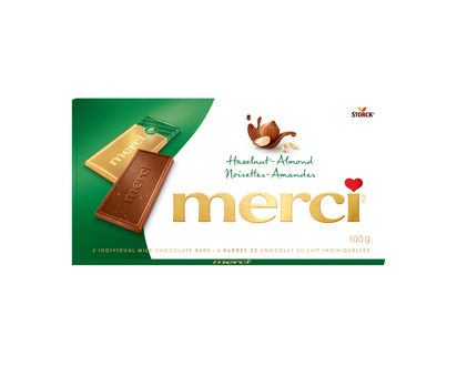 Merci Chocolate - Hazelnut & Almond - 4 Bars/100g