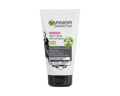Garnier SkinActive Ultra Clean 3 in 1 Face Wash with Charcoal - 132ml