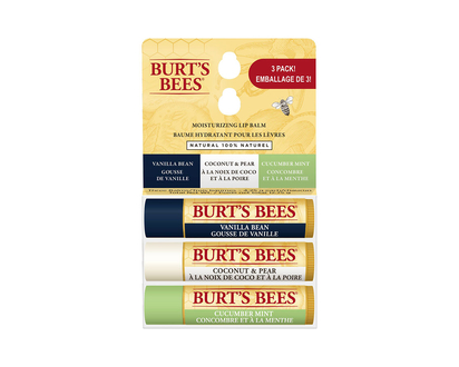 Burt's Bees Moisturizing Lip Balm - 3 x 4.25g
