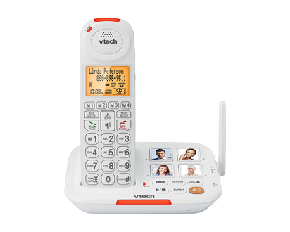 VTech CareLine Amplified Cordless Phone with Answering System and Caller ID - White - SN5127