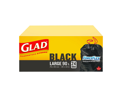 Glad Tie & Toss Force Flex Garbage Bags -  Large - 90L/24s