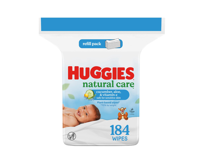 Huggies Natural Care Refreshing Baby Wipes - Cucumber and Green Tea - 184 Wipes