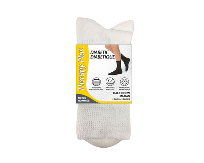 Therapy Plus Diabetic Care Half Crew Sock - Mens - 2s