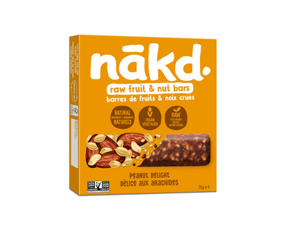 Nakd Raw Fruit & Peanut Bars - Peanut Delight - 4x35g