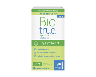 Bausch & Lomb Biotrue Eye Drops Dry Eye Relief Single Use - 15ml