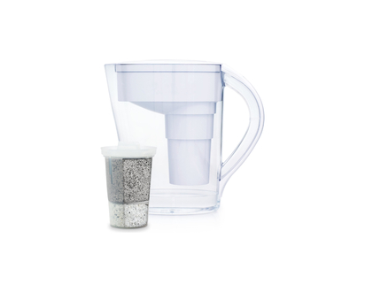 Santevia MINA Alkaline Water Pitcher with Chlorine and Lead Filtration - White - 2L/9 Cup