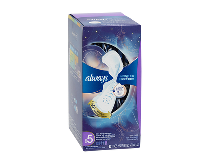 Always Infinity Size 5 Extra Heavy Overnight Pad - 22's