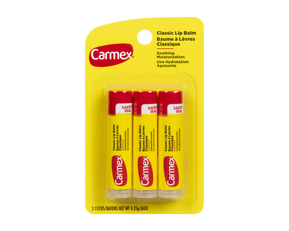 Carmex Classic Lip Balm Stick - 3 x 4.25g