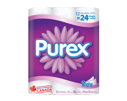 Purex Double Roll Bathroom Tissue - 12s