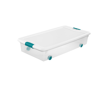 Sterilite Under the Bed Storage Box - White/Sea - 53L
