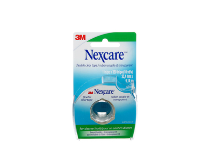 3M Nexcare Flexible Clear Plastic Tape - 25.4mm x 9.14m