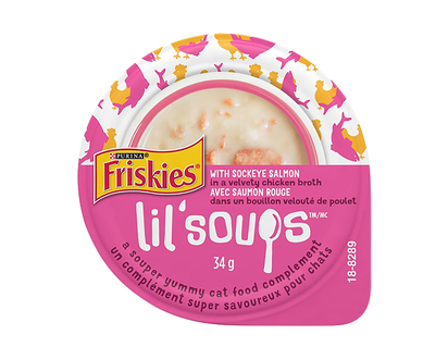 Friskies Lil Soups - Sockeye Salmon in a Velvety Chicken Broth - 34g