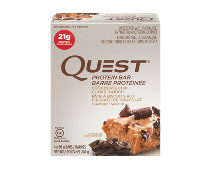 Quest Protein Bar - Chocolate Chip Cookie Dough - 4X60g