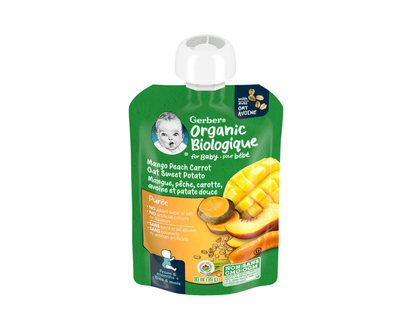 Gerber Organic Puree - Mango Peach Carrot Sweet Potato - 90ml