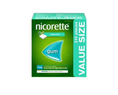 Nicorette Nicotine Gum - Spearmint - 4mg - 210s