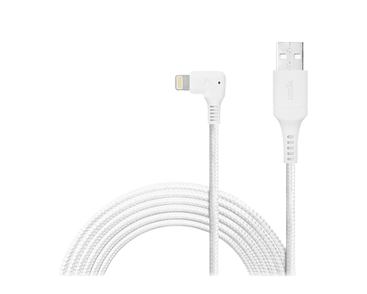 Logiix Piston Connect XL 90 Anti-Stress Lightning Cable - White - 3m - LGX12919