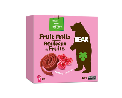 Bear Real Fruit Rolls - Raspberry - 100g/5x2rolls